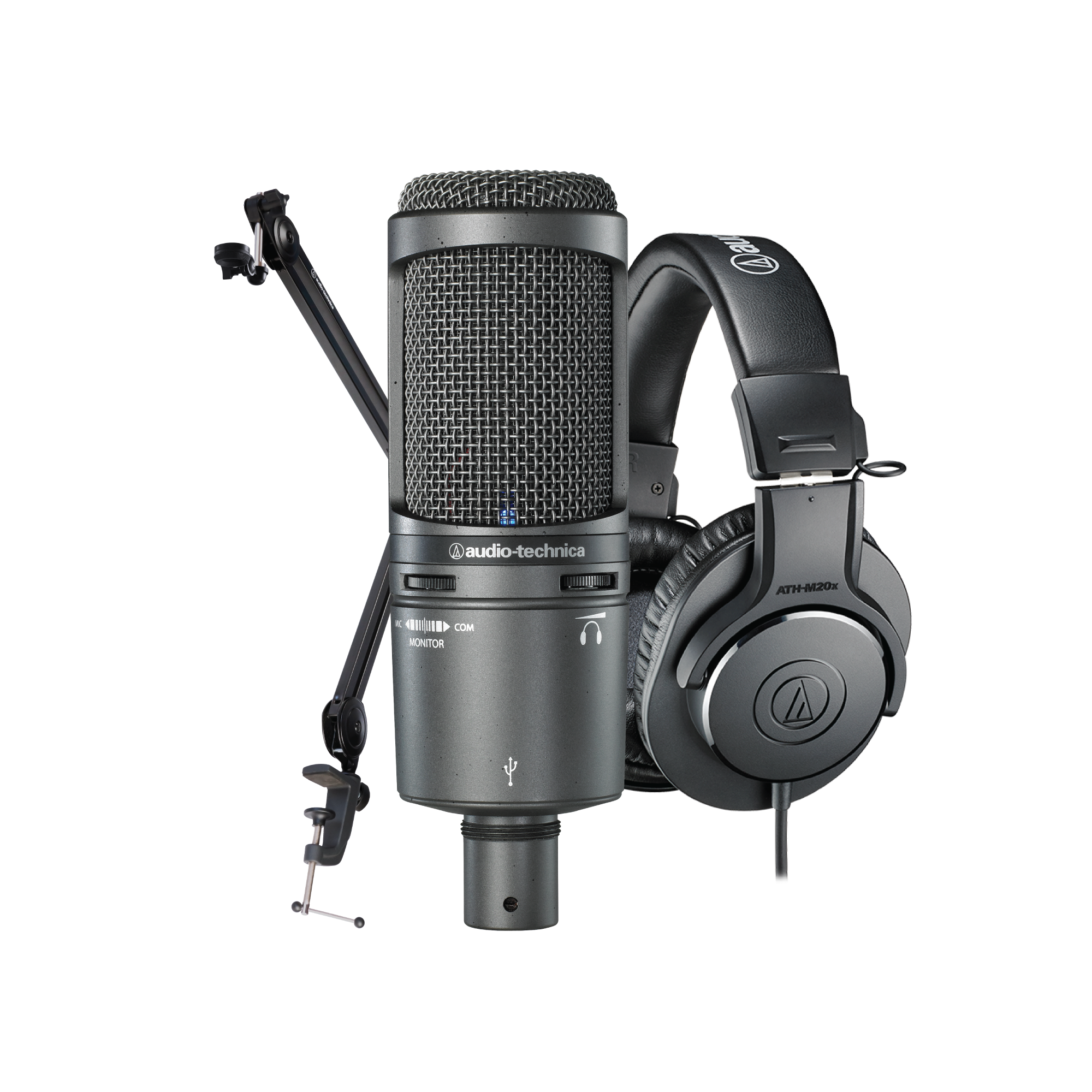 Audio-Technica AT2020 Microphone and Headphones Pack