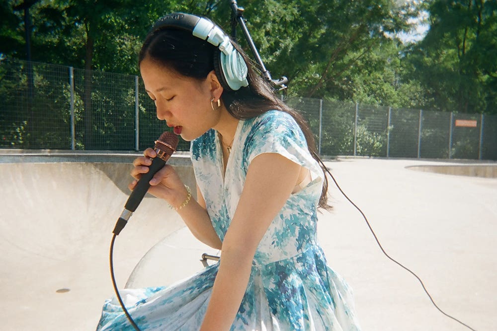 EMIA recording/singing at a skate park
