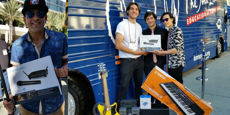 The Lennon Bus Giveaway Winners at NAMM Audio-Technica System 10 Wireless System